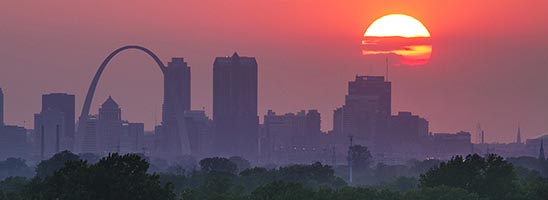 St Louis skyline sunset